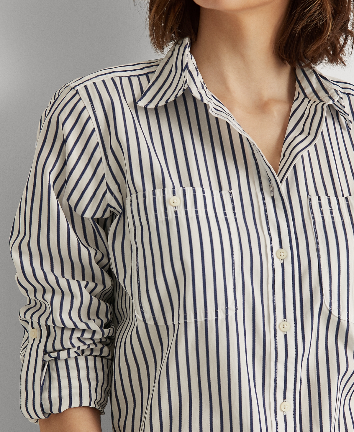 Lauren Ralph Lauren Striped Cotton Shirt -indigo