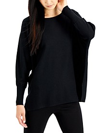 Petite Boat-Neck Dropped-Shoulder Sweater, Created for Macy's