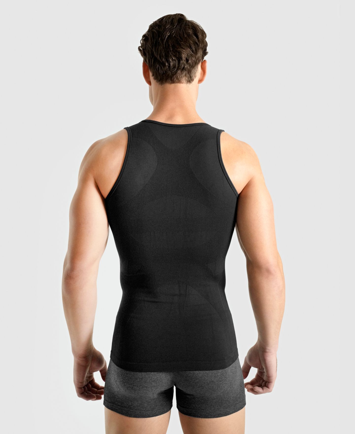 Мужской топ Rounderbum Seamless Compression Tank Top, цвет: Чёрный — фото 3