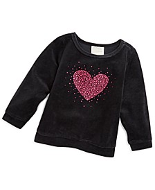 Baby Girls Love Sparkle Velour Top, Created for Macy's