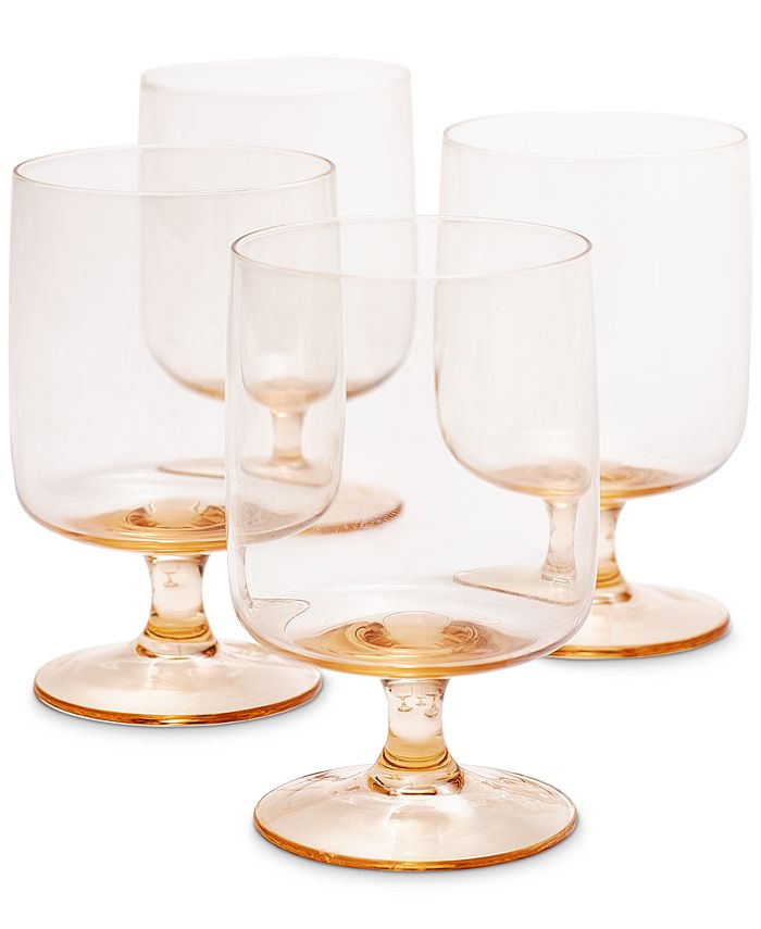 16 oz. Designer Bamboo Stemmed Acrylic Wine Glasses Set (Set of 4)