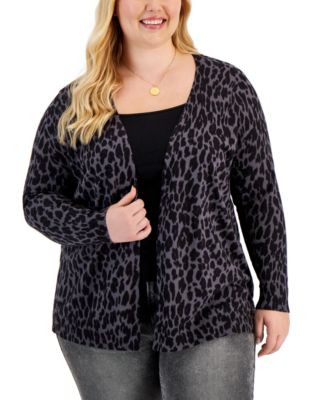 cheetah cardigan plus size