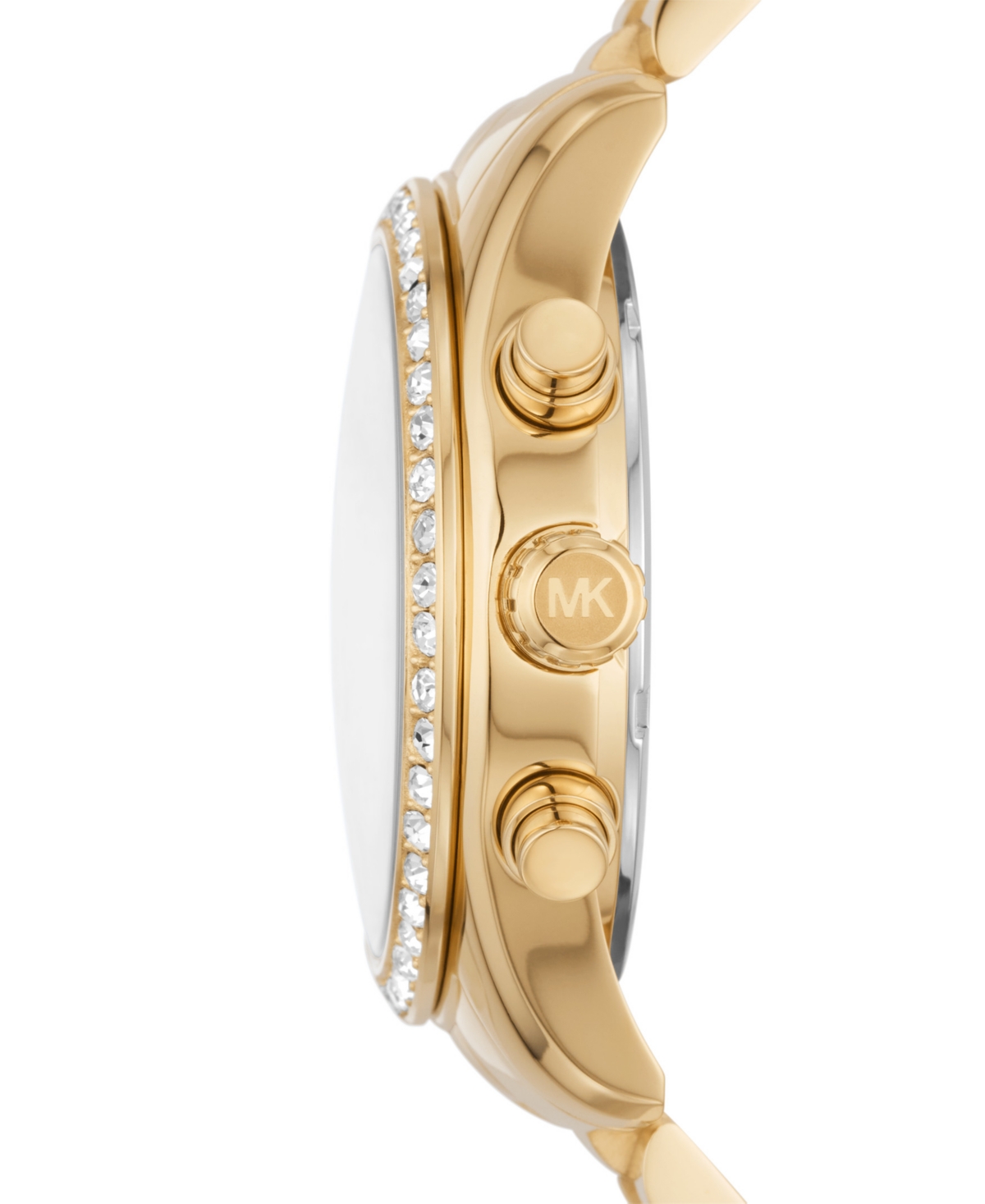 Shop Michael Kors Women's Lexington Lux Chronograph Gold-tone Stainless Steel Bracelet Watch 38mm