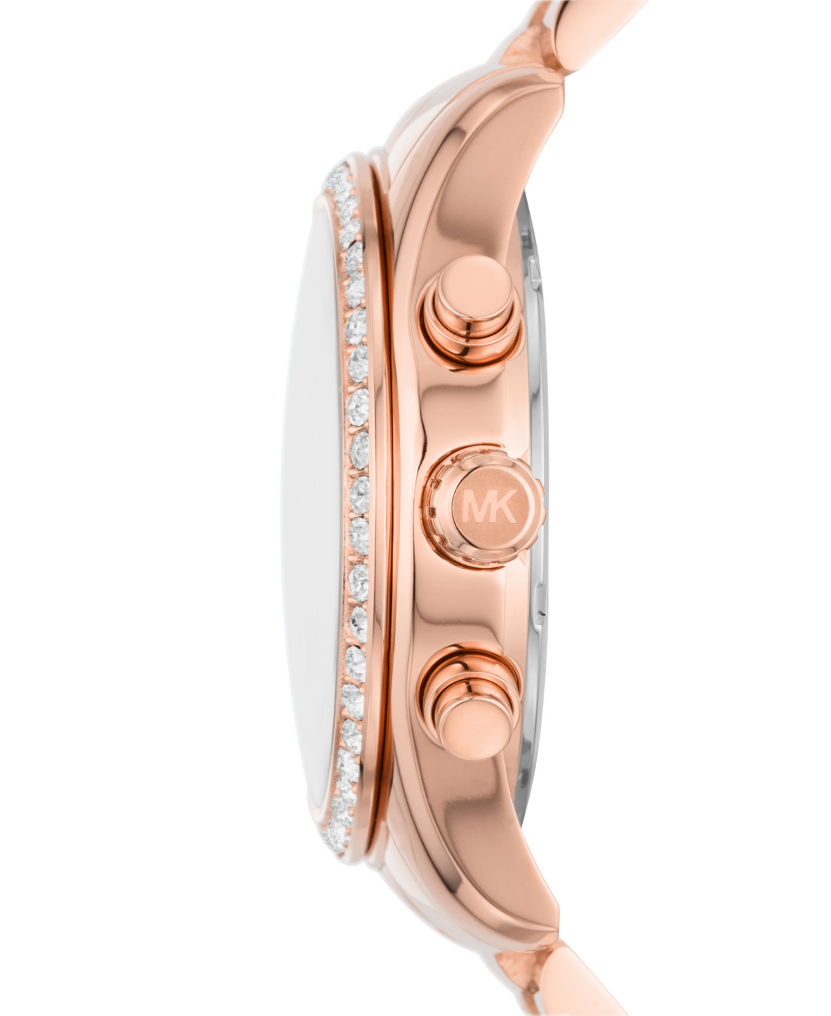 Shop Michael Kors Women's Lexington Lux Chronograph Rose Gold-tone Stainless Steel Bracelet Watch 38mm