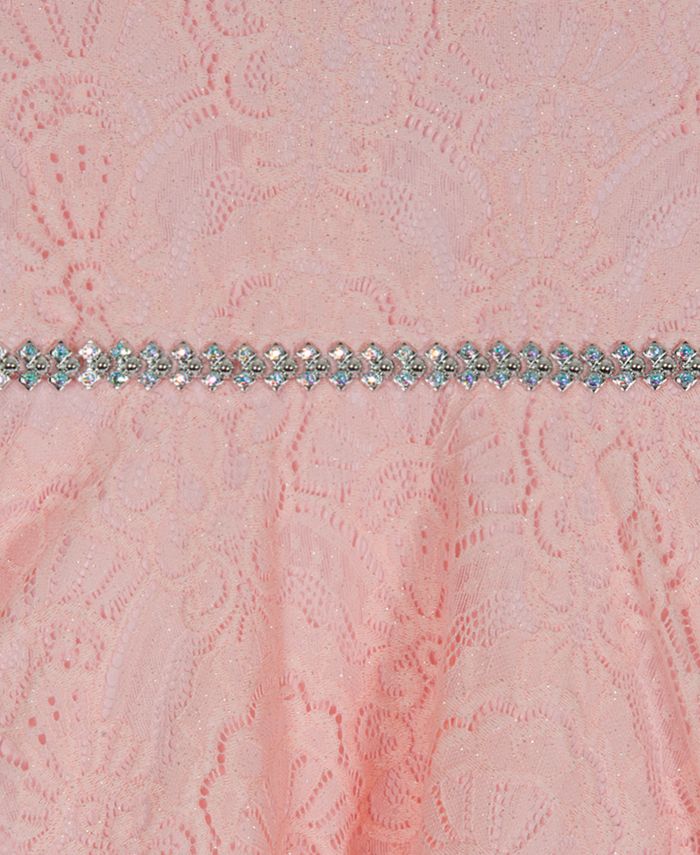 Rare Editions Big Girls Glitter Stretch Lace HitoLow Dress Macy's