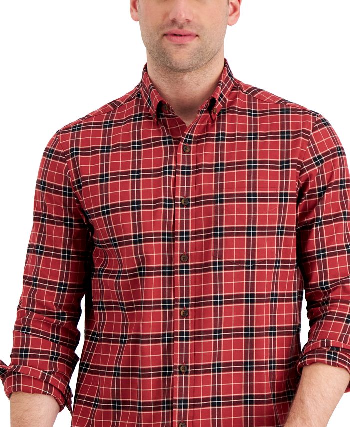 Club Room Men's Regular-Fit Brushed Plaid Shirt, Created for Macy's ...