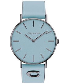 Women's Perry Aqua Leather Strap Watch 36mm