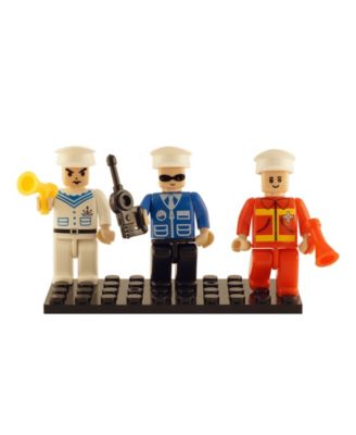 Brictek 3 Mini-Figurines Navy Police and Fire Brigade, 3 Pieces