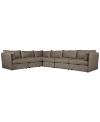 Furniture - Preston Leather 6-Pc. Sectional