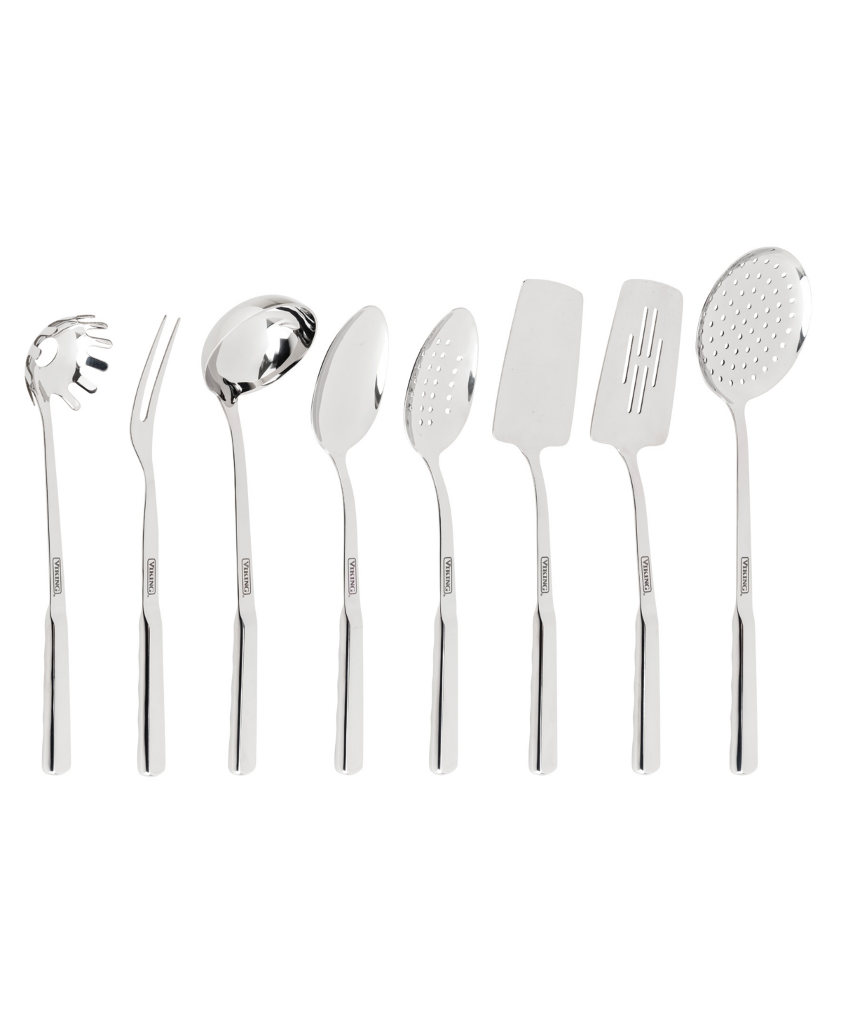 Shop Viking 8 Piece Solid Utensil Set In Silver Tone