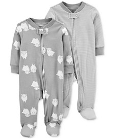 Baby Boys 2-Pack Sleep & Plays Zip-Up Footed Coveralls