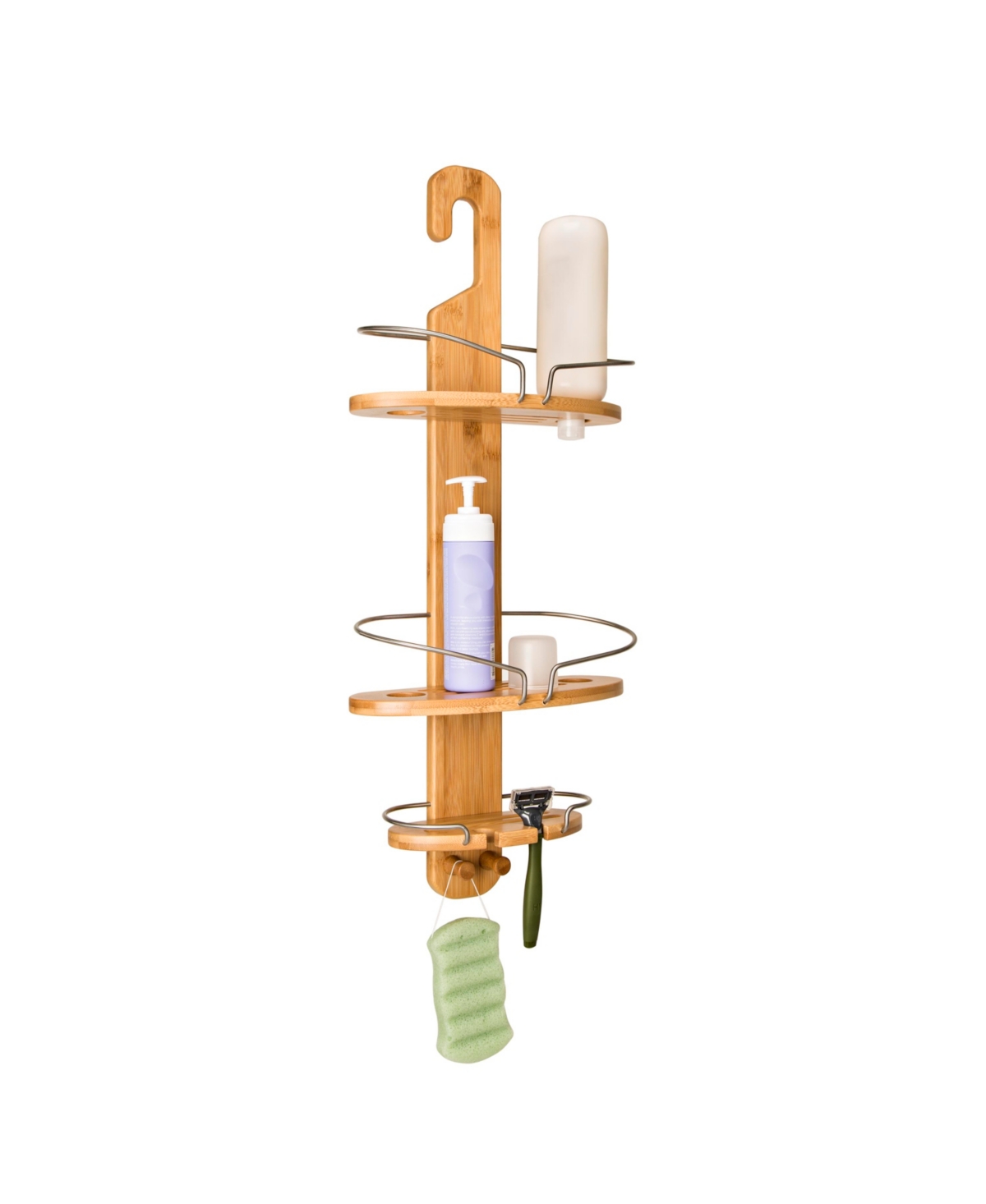 Shop Honey Can Do 3-tier Hanging Bamboo Shower Caddy With Suction Cups In Natural