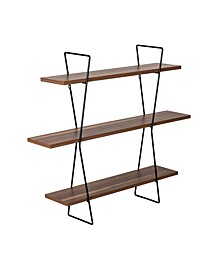 3 Tier Decorative Metal and Wood Wall Shelf