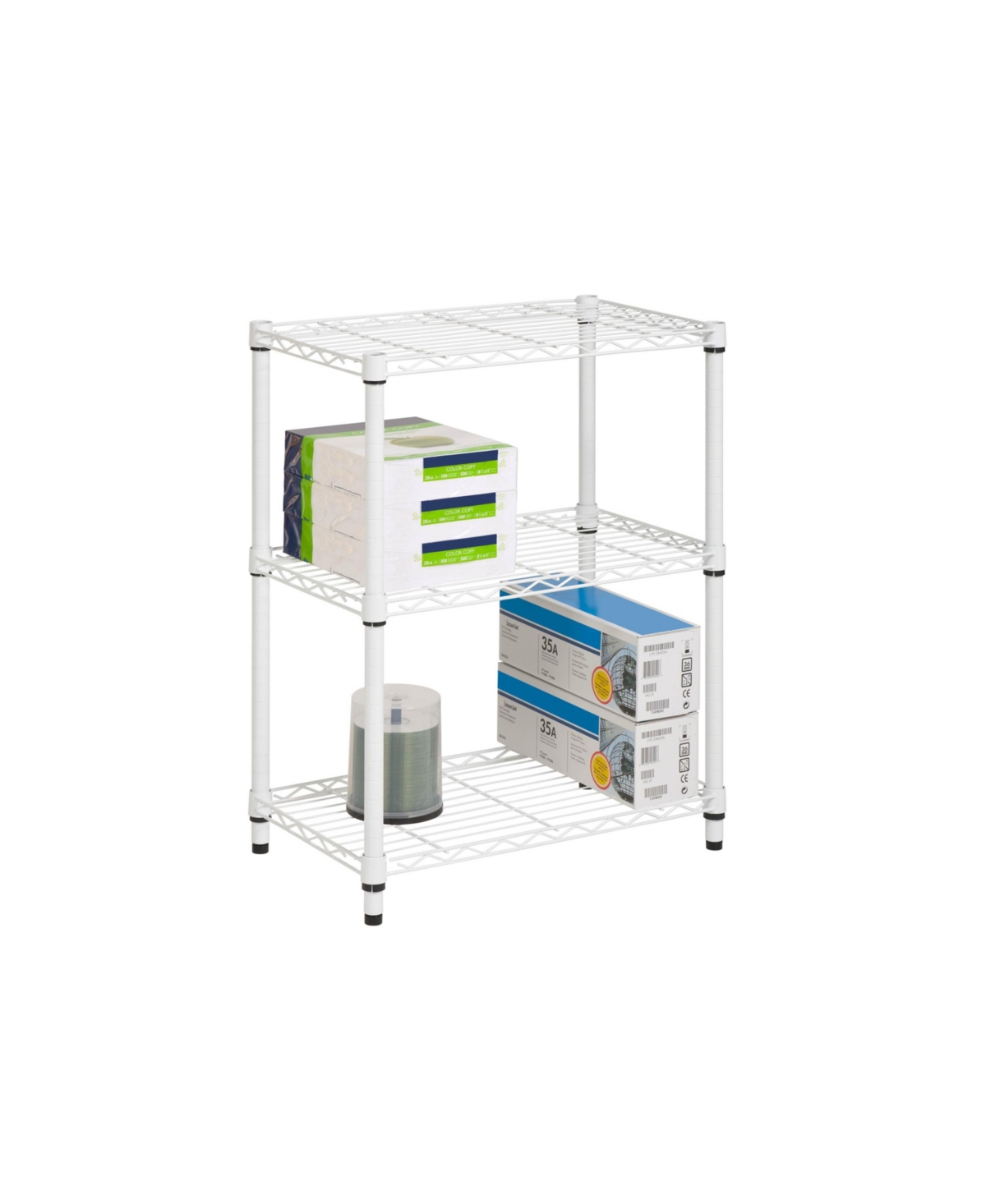 Shop Honey Can Do Heavy Duty 3 Tier Adjustable Shelving Unit In White