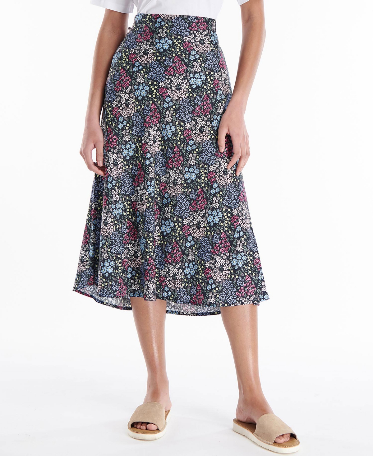 Barbour Willowherb Floral Midi-skirt In Multi | ModeSens