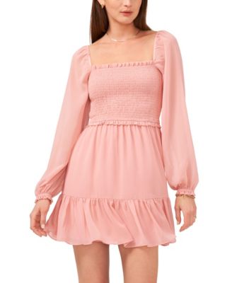 1.state Smocked Ruffle Hem Dress In 