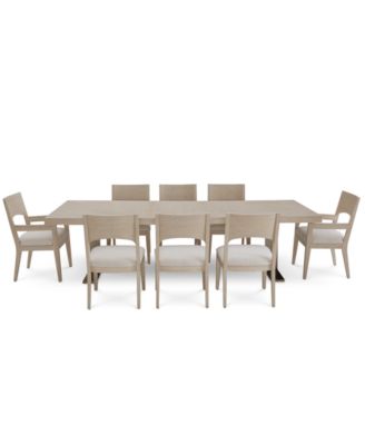 Solaria 9pc Dining Set (Rectangular Table, 6 Side Chairs, & 2 Arm Chairs)