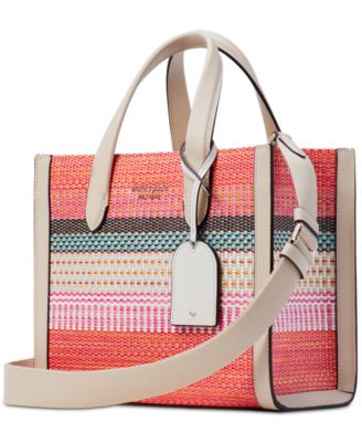 Kate Spade New York Manhattan Woven Striped Fabric Small Tote - Macy's