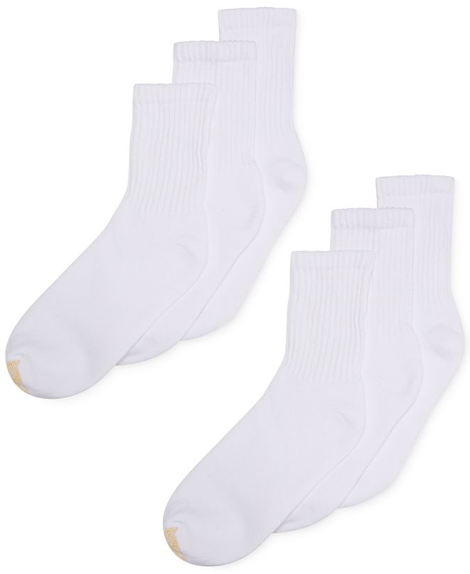 Gold Toe Men's Socks, Athletic Short Crew 6-Pack & Reviews - Socks ...