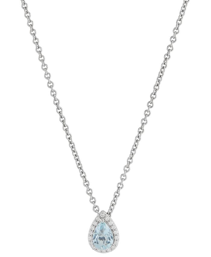 Macy s Aquamarine 5 8 ct. t.w. Diamond 1 10 ct. t.w. Halo 20