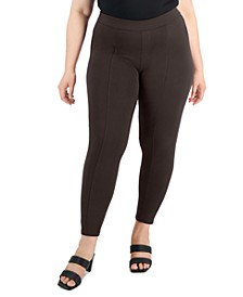 Plus Size Ponté-Knit Pull-On Pants, Created for Macy's