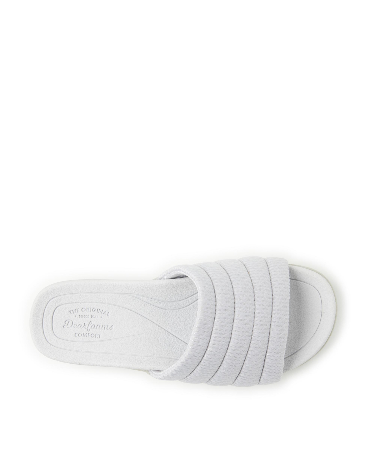 Dearfoams Womens Low Foam Slide Sandal - Silver-Tone