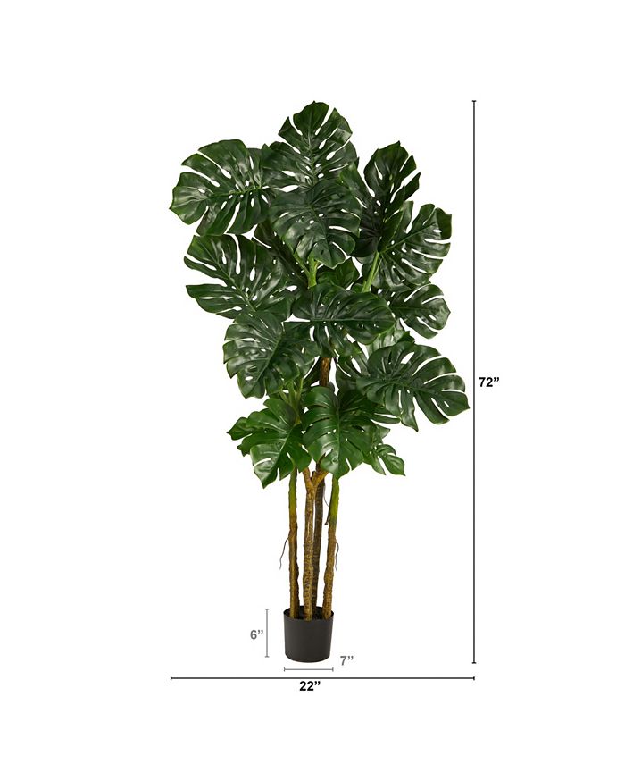 Nearly Natural Monstera Artificial Tree, 6' - Macy's
