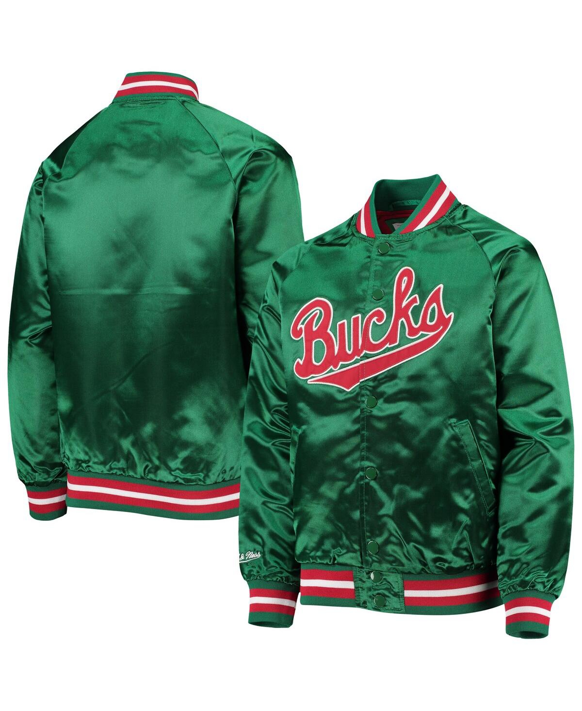 Mitchell & Ness Big Boys  Green Milwaukee Bucks Hardwood Classics Satin Raglan Full-snap Jacket In Green