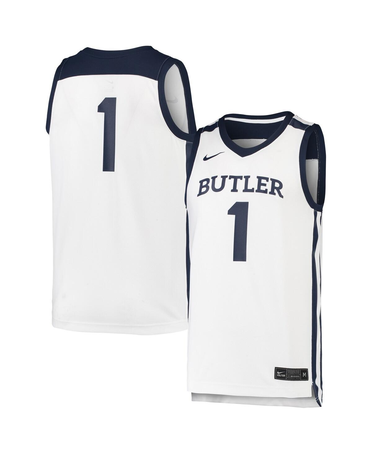 Men's Nike #1Butler Bulldogs Team Replica Basketball Jersey - White