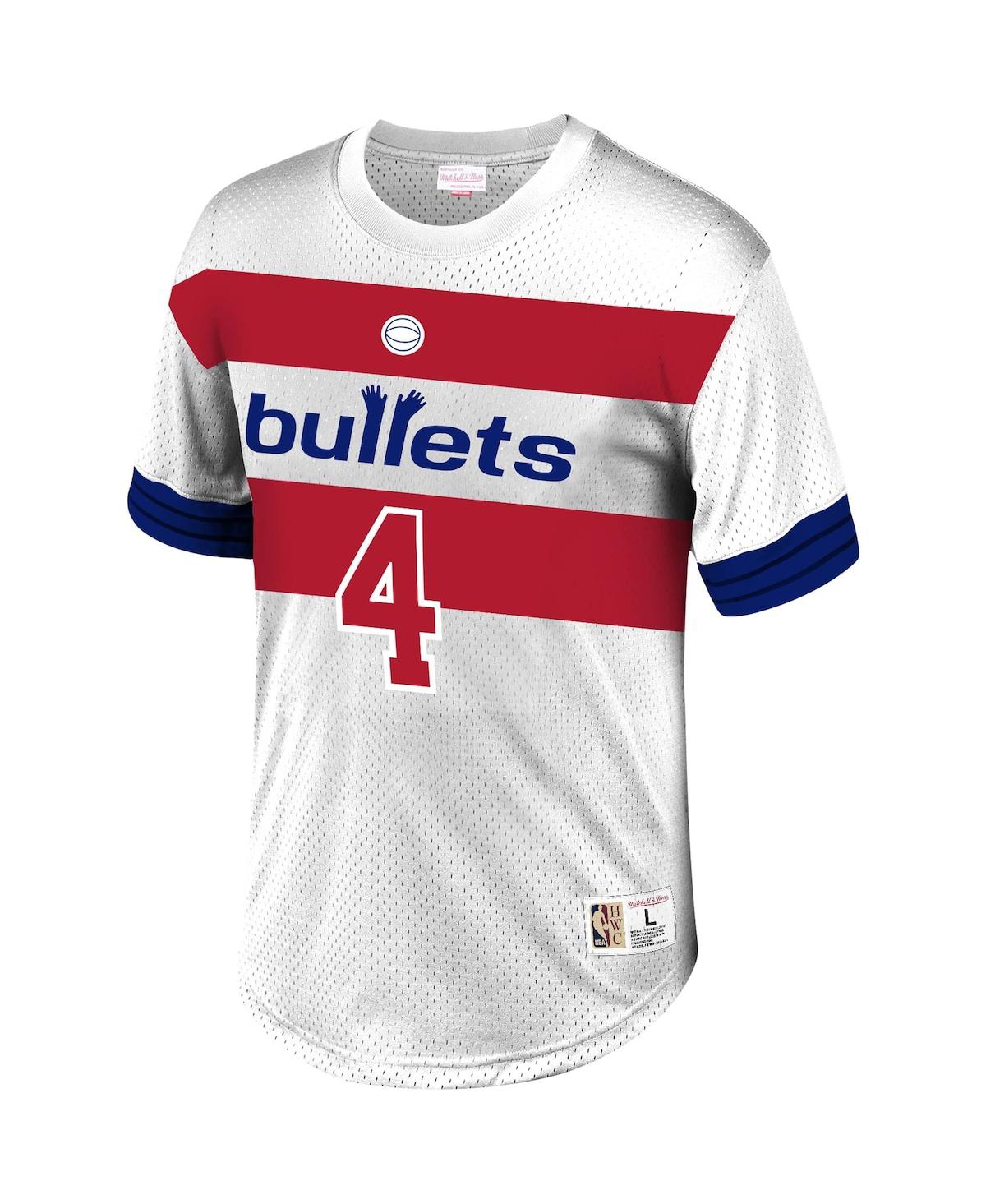 MITCHELL & NESS MEN'S MITCHELL & NESS CHRIS WEBBER WHITE WASHINGTON BULLETS MESH T-SHIRT 