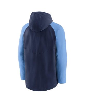 Men's Navy, Light Blue Tampa Bay Rays Authentic Collection Performance Raglan Full-Zip Hoodie