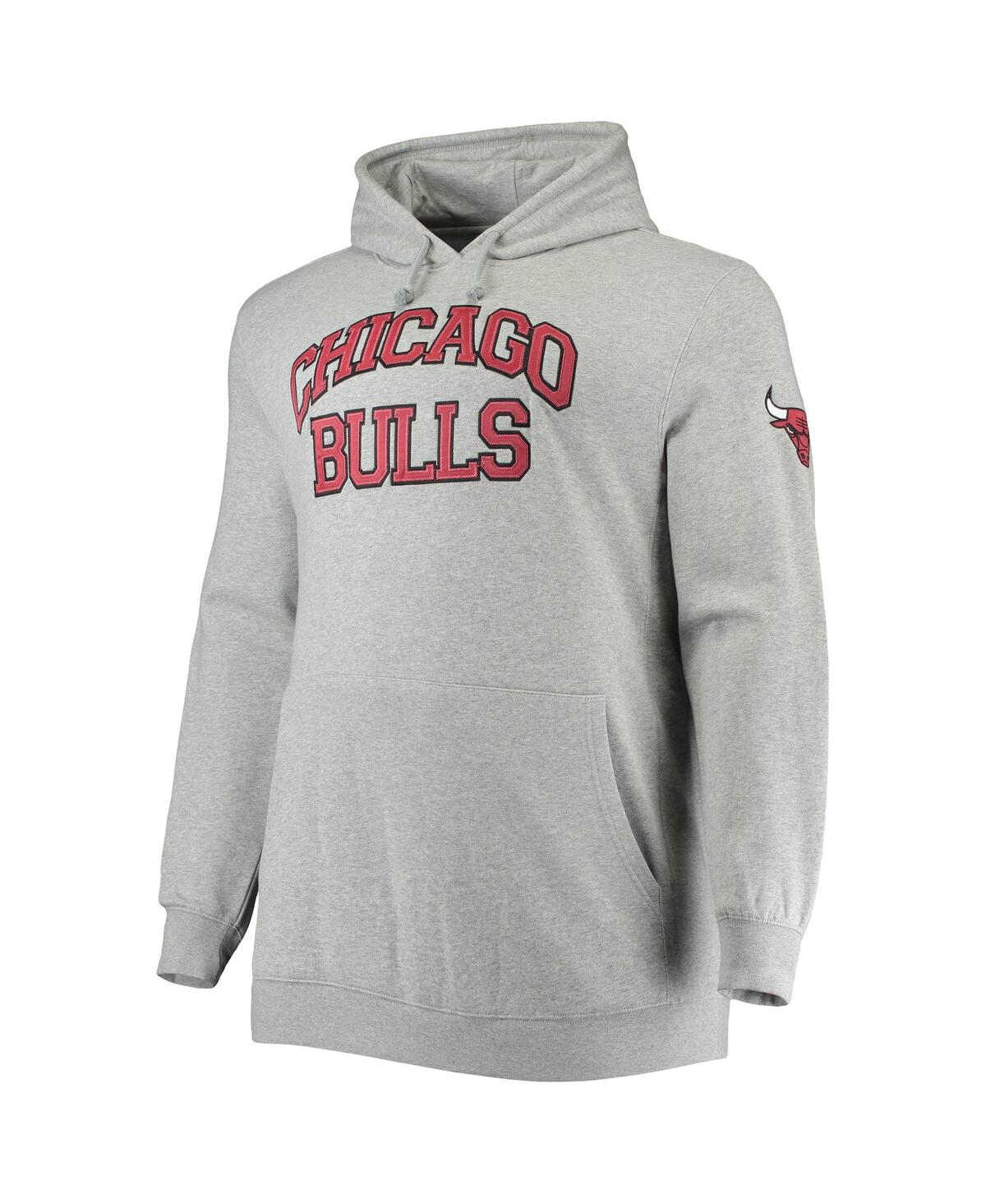 Mitchell & Ness Men's  Heather Gray Chicago Bulls Hardwood Classics Big And Tall Throwback Pullover H In Heathered Gray