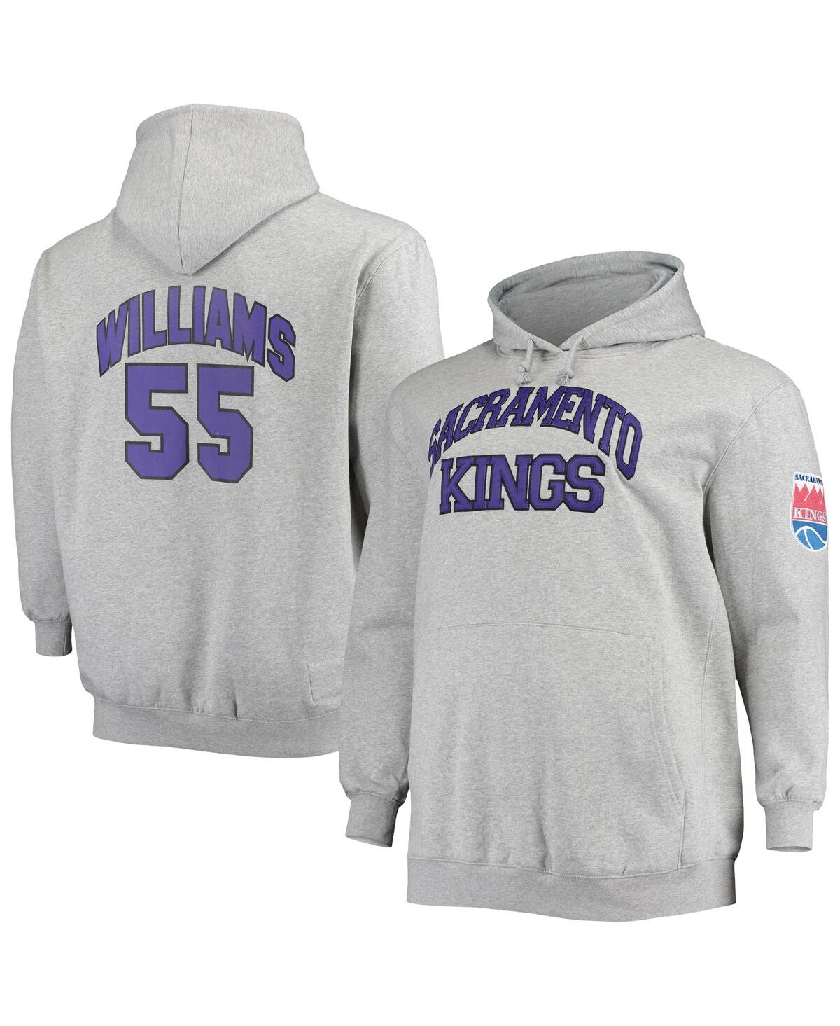Mitchell & Ness Jason Williams Heathered Gray Sacramento Kings Big & Tall Name & Number Pullover Hoo In Heathered Gray