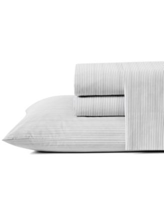 Kenneth Cole New York Simple Stripe Cotton Percale Sheet Set Collection Bedding
