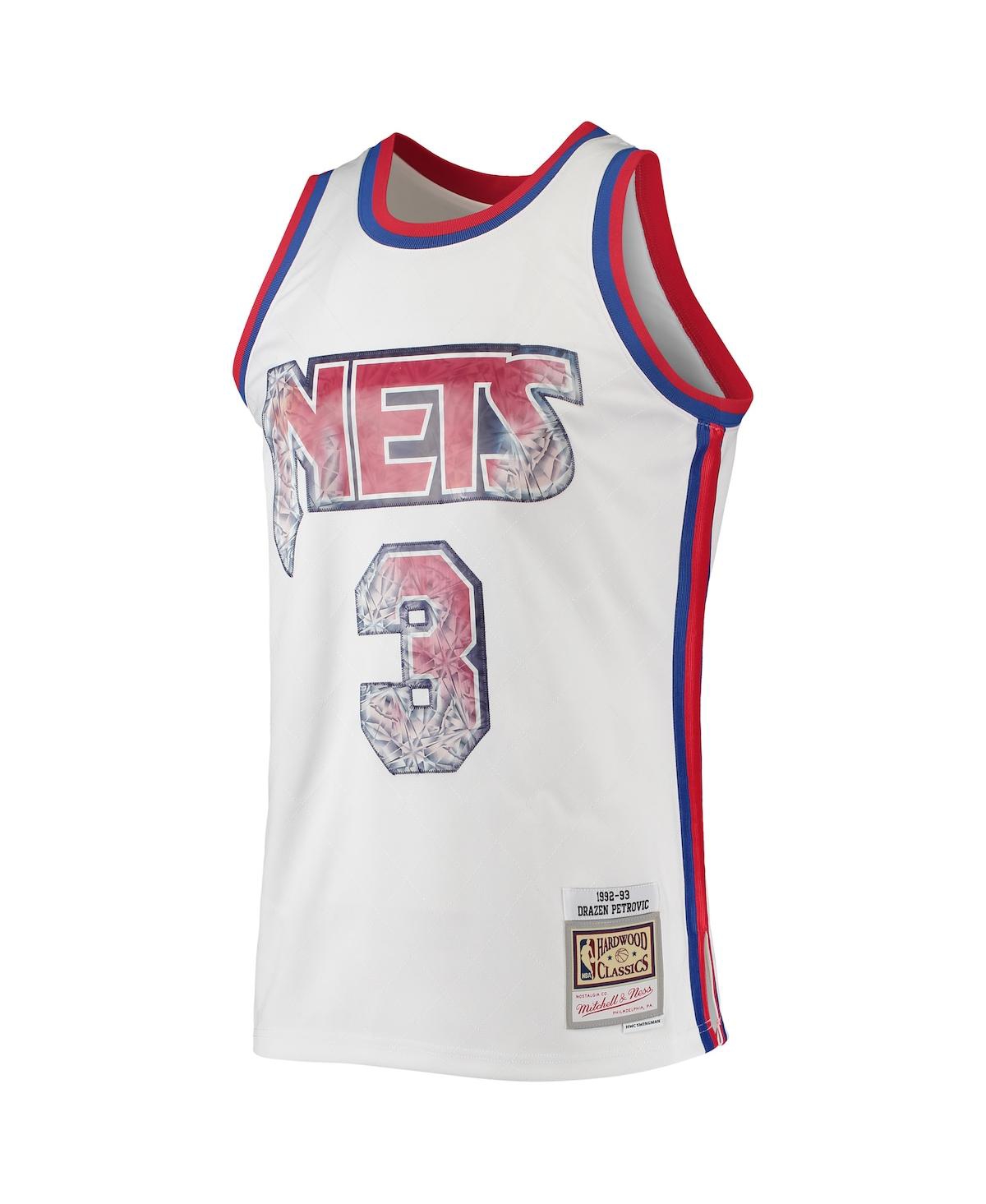 Men's Mitchell & Ness Drazen PetrovicNew Jersey Nets 1996-97 Hardwood Classics Nba 75th Anniversary Diamond Swingman Jersey - White