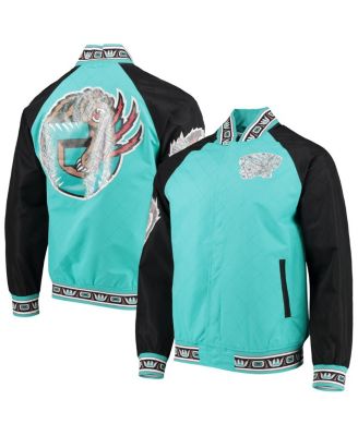 Men's Vancouver Grizzlies Turquoise Hardwood Classics 75th Anniversary Authentic Warmup Full-Snap Jacket