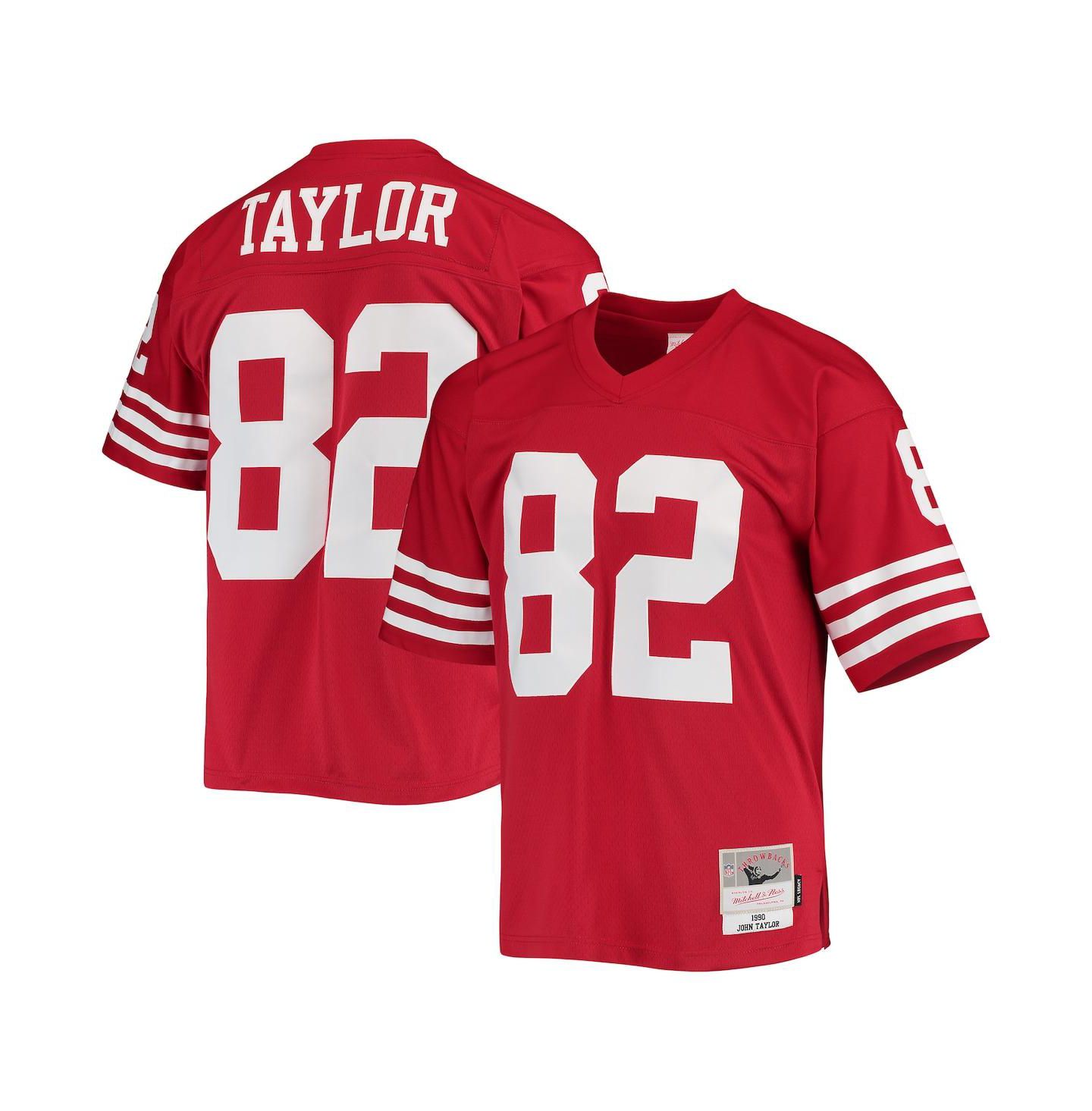 Мужской топ Mitchell & Ness John Taylor Scarlet San Francisco 49ers 1990 Legacy Replica Jersey — фото 1