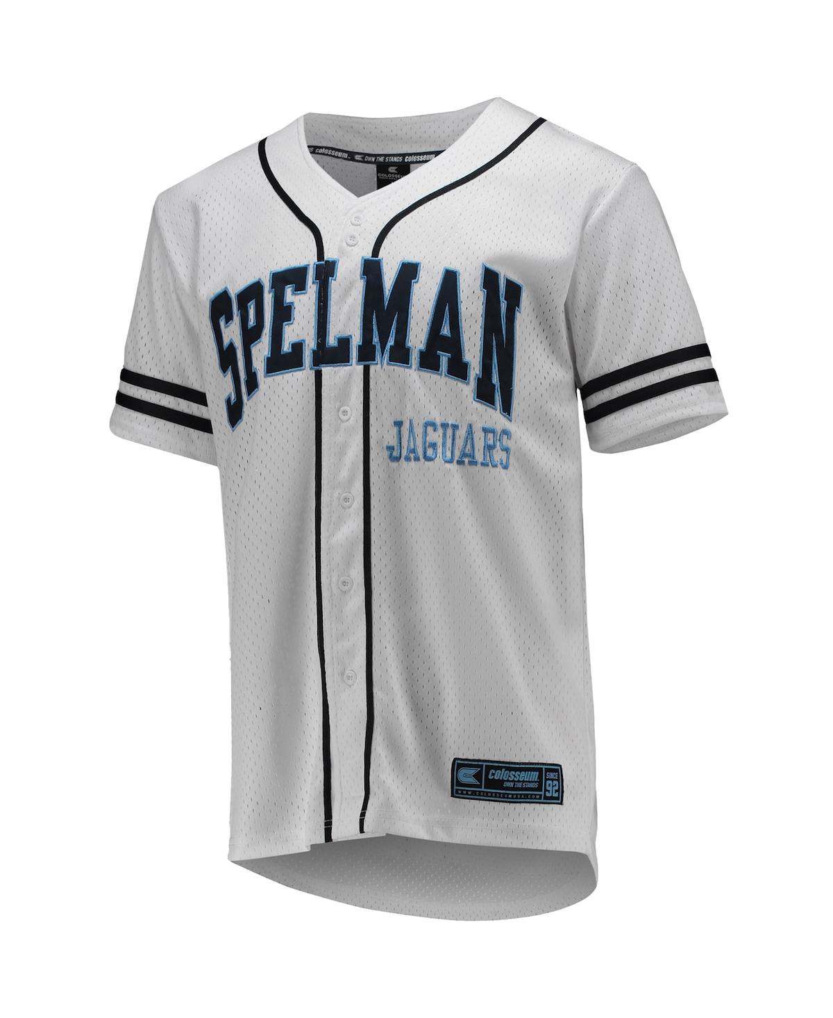 Men's Colosseumand Navy Spelman College Jaguars Free Spirited Baseball Jersey - White, Navy