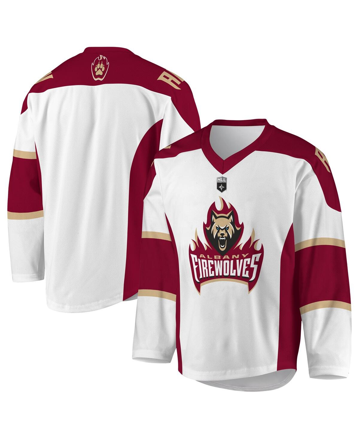 Men's White Albany FireWolves Sublimated Replica Jersey - White