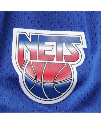 Men's Blue New Jersey Nets Hardwood Classics Primary Logo Swingman Shorts
