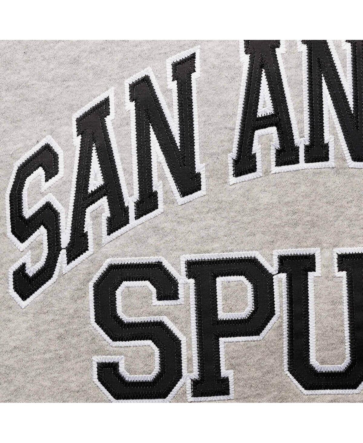 Mitchell & Ness Tim Duncan Heathered Gray San Antonio Spurs Big & Tall Name & Number Pullover Hoodie In Heathered Gray