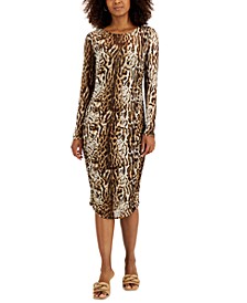 Women's Leopard-Print Mesh Dress, Created for Macy's