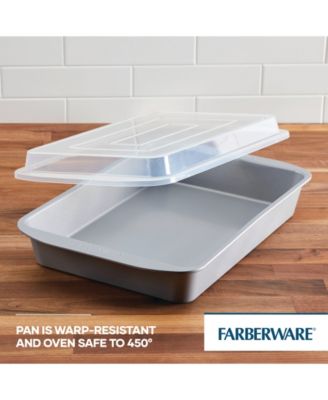 GoldenBake Bakeware Nonstick Rectangular Cake Pan with Lid, 9-Inch x 13-Inch, Gray