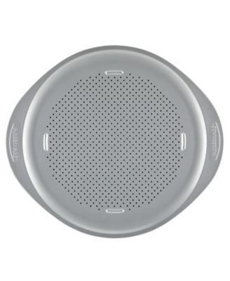 GoldenBake Nonstick Perforated Pizza Pan, 15.5-Inch, Light Gray