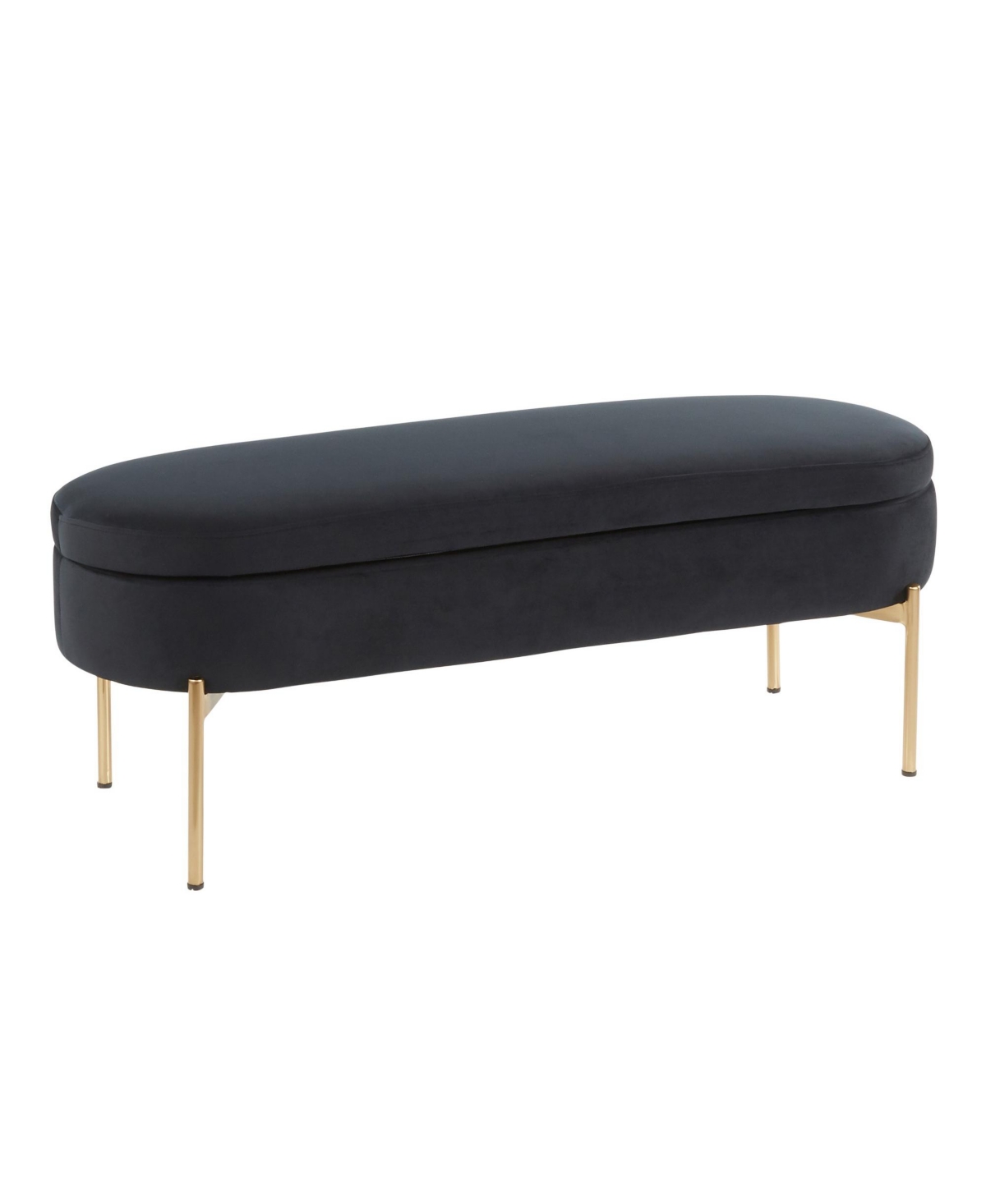 Lumisource Chloe Contemporary Glam Storage Bench In Black