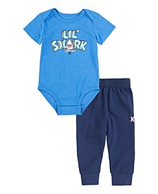 Baby Boys Lil Shark Bodysuit and Pant, 2 Piece Set