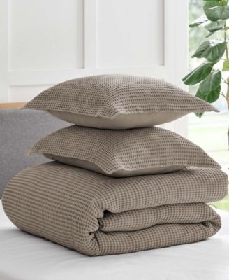 Mills Waffle Classic 3-Pc. Duvet Cover Set, Full/Queen