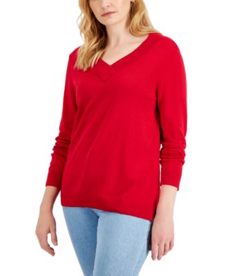 Macys womens v neck sweaters best sale