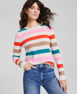 Charter Club Petite 100 Cashmere Striped Sweater Created for Macy s Macy s