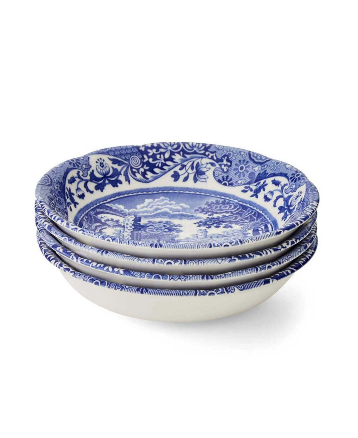 Italian 6.5" Cereal Bowls, Set of 4 - Blue